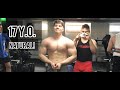 17y.o. Bench Presser flexing BIG MUSCLES - David Balog
