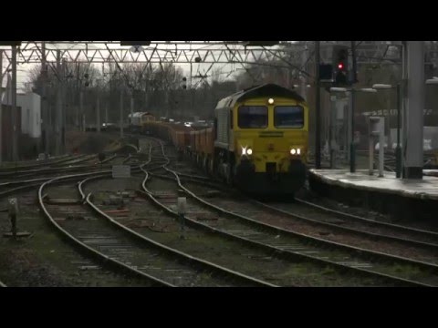 Morning Freight Traffic through Carlisle Station 24th February 2016