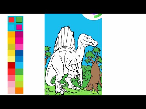Mewarnai dinosaurus, Spinosaurus, Coloring Pages, Dinosaurus kartun, Jurassic Park