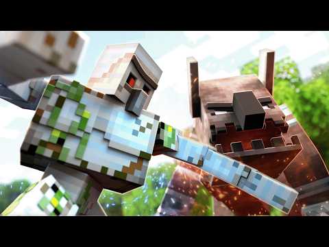 Iron Golem Vs. Undead Pillager Army - Part 1 ( Minecraft Animation )
