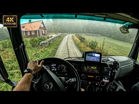 Driving on Foggy Day - Off Road | Pov Truck Drving Mercedes Benz | 4K, ASMR