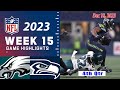 Eagles vs Seahawks 4th-QTR FULL GAME Week 15 | NFL Highlights 12/18/2023