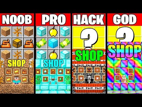 Minecraft Battle: SUPER SHOP CRAFTING CHALLENGE - NOOB vs PRO vs HACKER vs GOD ~ Funny Animation