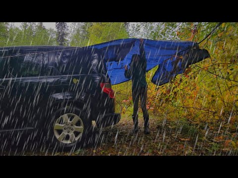 car camping in the rain + making mac n cheese grilled cheese