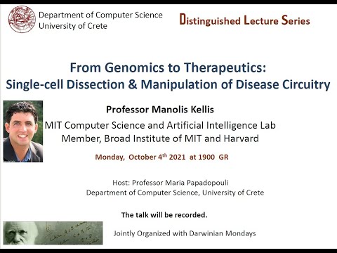 "From genomics to therapeutics:Single Cell dissection manipulation of disease circuitry", M. Kellis