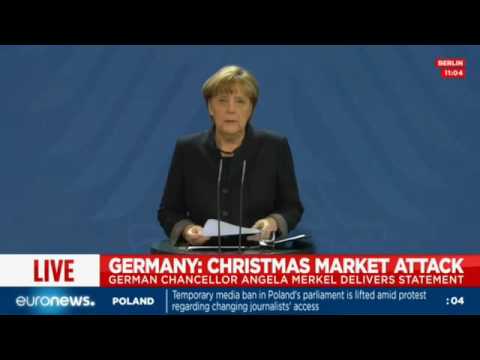 Allemagne : conférence de presse d'Angela Merkel après l'attaque terroriste de Berlin