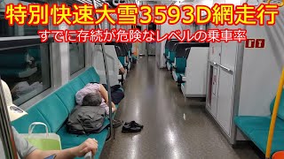 【特快大雪3593D網走行】この利用状況では来春ダイヤ改正で改変か!?