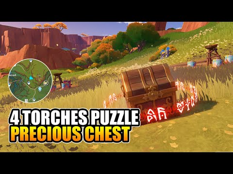 4 Torches Precious Chest Puzzle Basin Of Unnumbered Flames Genshin Impact 5.0