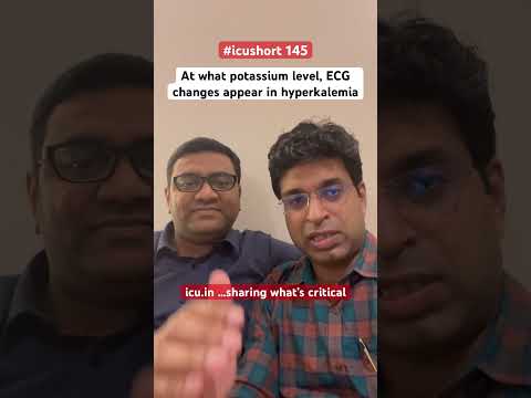 #icushort 145: At what potassium level, ECG changes appear in hyperkalemia #esbicm #shorts