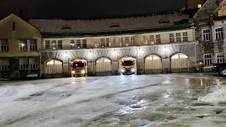 Tampereen keskuspaloasema. Liikennevälinepalo. yksiköt PI 1055 ja PI 103