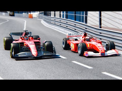 Ferrari F1 2022 F1-75 vs Ferrari F1 2001 Micheal Schumacher at Monaco