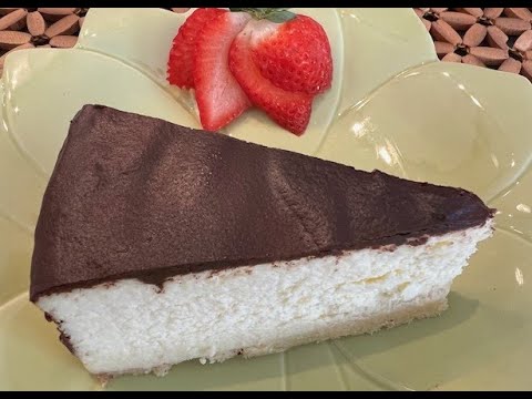 Traditional Polish Cheesecake on Shortcrust Dough with Chocolate Glaze
