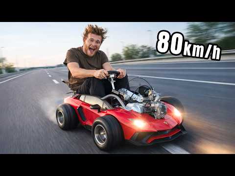 Wir fahren 80 km/h im Kinder-Lamborghini