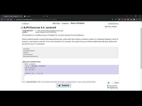 Exercise 5 4 Randomx Java Tutorial Practice It