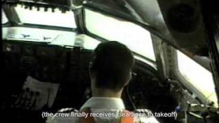 preview picture of video 'Douglas DC-8 cockpit takeoff video w/subtitles Transcontinental Airlines 1998'