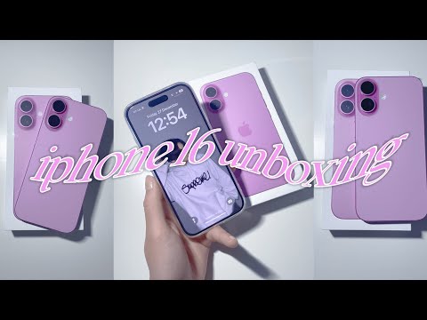 pink iphone 16 unboxing & setup 🤍