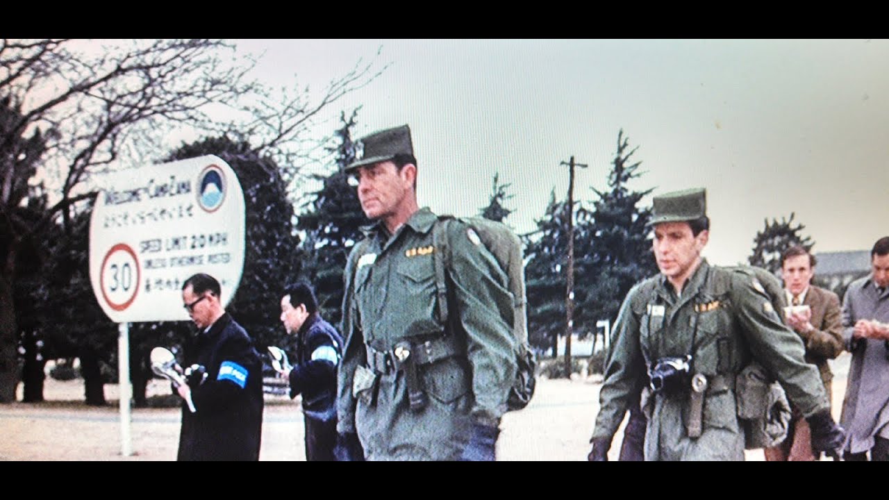 Scenes from "The Walking Major" (1970) filmed in part at Camp Zama