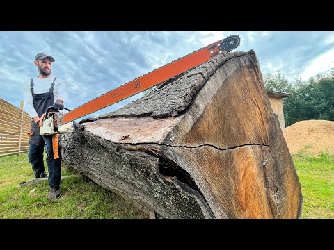 Stihl ms 880 150cm vs big oak log
