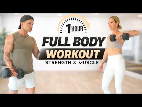 1 Hour FULL BODY WORKOUT with DUMBBELLS | Ultimate Strength & Muscle Gains at Home