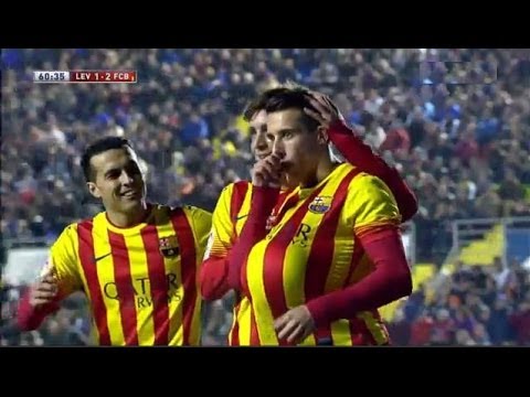 Levante vs Barcelona 1-4 | All Goals & Highlights | Copa del Rey 22/01/2014 Tello hat trick