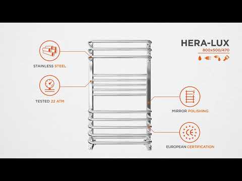 Водяной полотенцесушитель Mario Гера-Люкс 1.2.0500.03.P (4820111352210, 800x500, хром/сатин/белый глянец/черный матовый/золото/бронза)