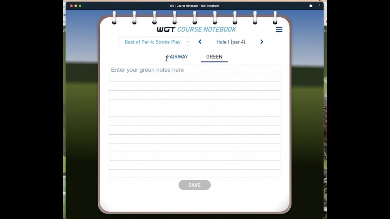 WGT Notebook application
