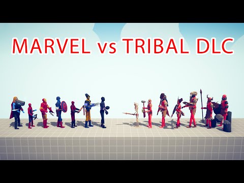 MARVEL Team vs TRIBAL DLC Team - Totally Accurate Battle Simulator TABS
