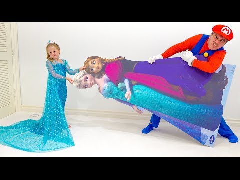 Stacy und Papa schmücken ein Zimmer für Mädchen