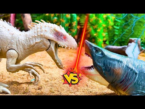Megalodon vs Indominus Rex 🦈🦖 | The New Jurassic Movie 2025 | Indoraptor Station Fanmade Battle!