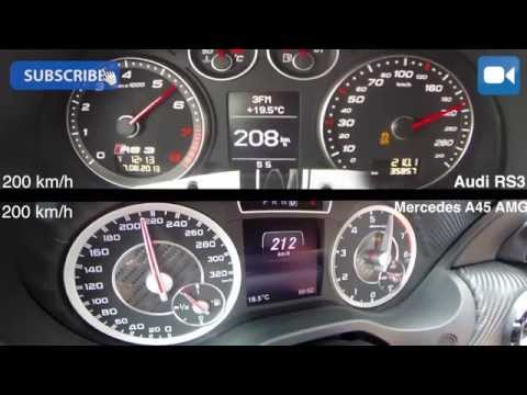 Audi RS3 340 HP vs Mercedes A45 AMG 360 HP 0-240 km/h Acceleration BATTLE!