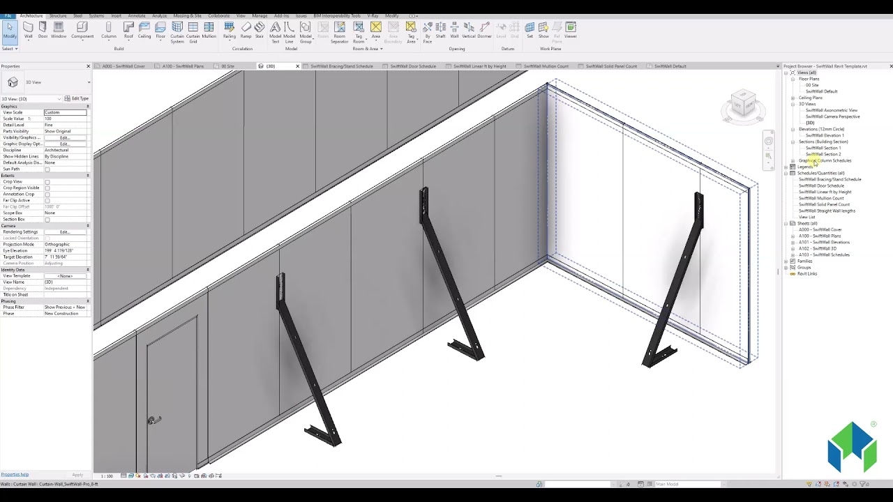 SwiftWall<sup>®</sup> Pro Revit Wall Tutorial - Adding and adjusting bracing for Architecture and Construction