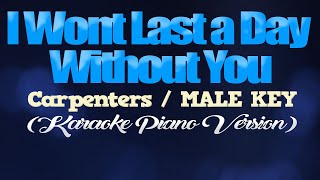 I WONT LAST A DAY WITHOUT YOU - Carpenters/MALE KEY (KARAOKE PIANO VERSION)
