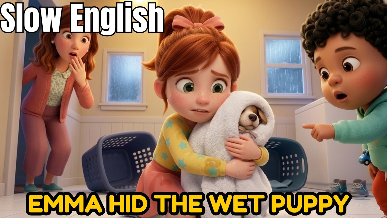 Emma Hid the Wet Puppy, Then Everyone Understood | Slow English for Beginners (A1–A2) ✔