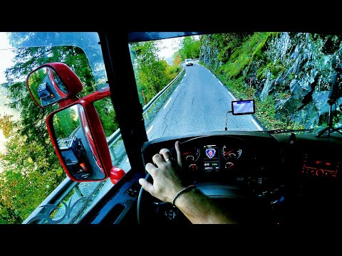 POV Driving Scania R440 - Very narrow Norwegian road