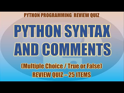 Python Syntax And Comments Review Quiz Python Programming Tutorial Series