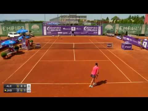 Ons Jabeur's perfect 4 ace service game   2017 ITF Trnava