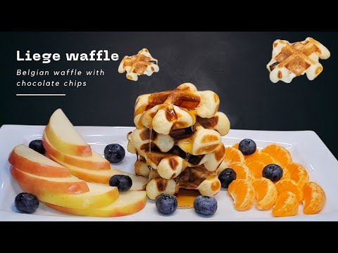Best homemade Liege Waffle - Belgian Waffle with dark/white chocolate chips