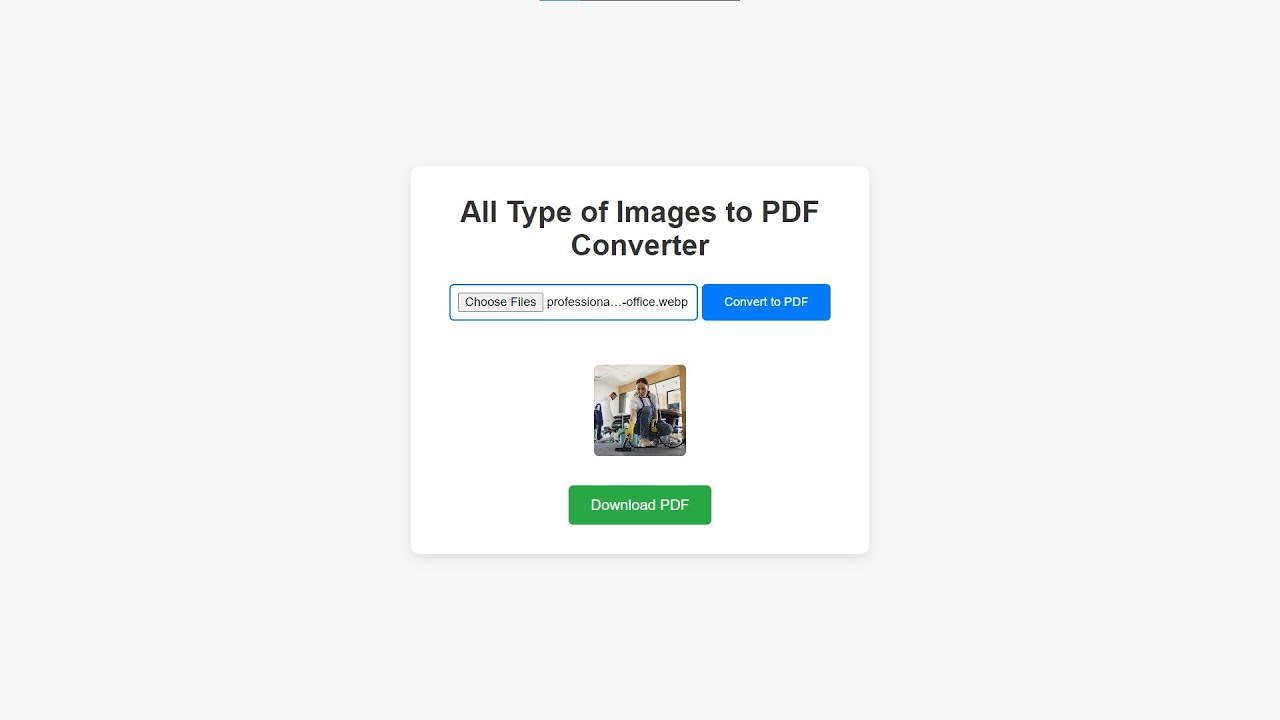 All Image Type to PDF Converter Using HTML, CSS and JavaScript with Source Code