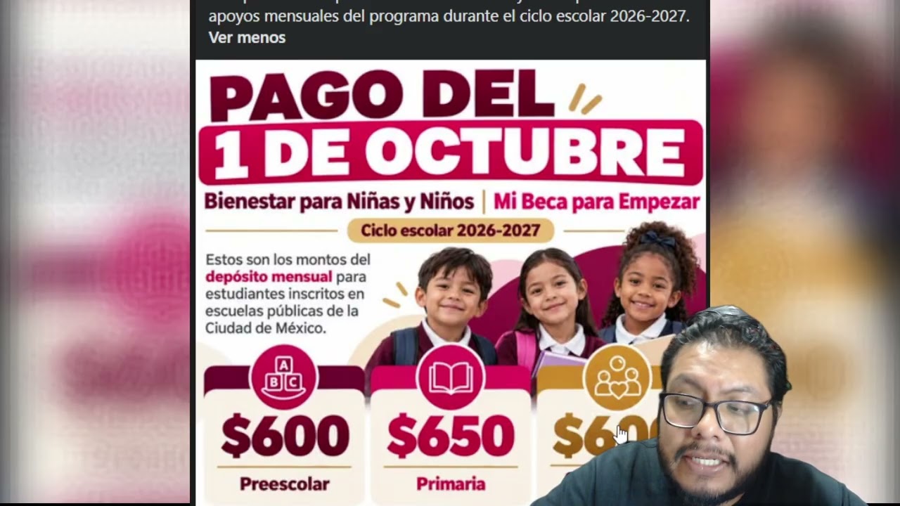¡1 DE OCTUBRE PAGO! de mi beca para empezar 2026 - 2027, no se te pase