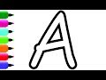 Coloring Glitter Alphabet A-Z  Learn ABCDEFGHIJKLMNOPQRSTUVWXYZ Coloring Page