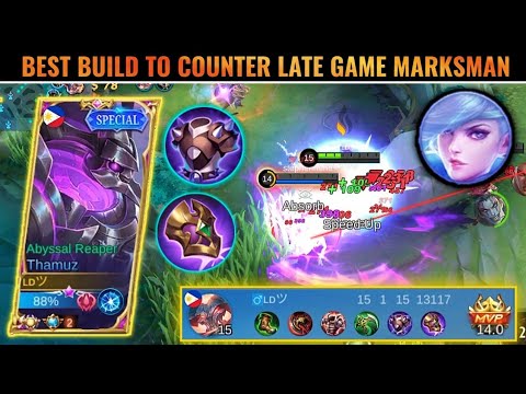 THAMUZ USER'S THIS IS HOW YOU COUNTER LATE GAME MARKSMAN USING THIS ITEM ( MUST TRY ) - MLBB