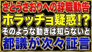 さとうさおりホラッチョか！？議員辞職勧告なんて動きはないと都民ファと上田令子都議が証言。