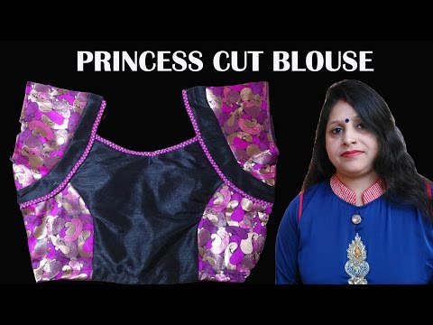 princess cut blouse DIY | latest designer princess cut blouse stitching part-2 Video