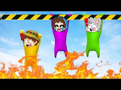 DON'T LET GO! 😱⚠ BEWARE OF THE SHARKS! 🦈😂 GANGBEAST with SILVIO ACENIX AND TIMBA