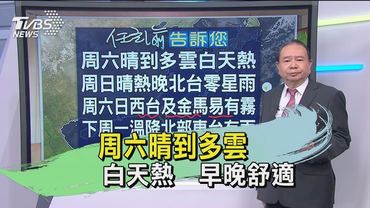 周六晴到多雲 白天熱早晚舒適