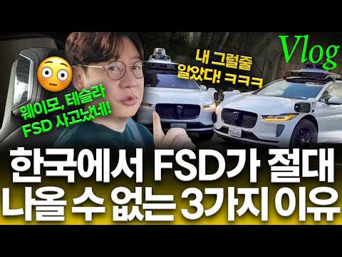 자율주행차끼리 충돌사고에 멘붕, 대한민국에서 FSD 못나오는 이유는? - VLOG
