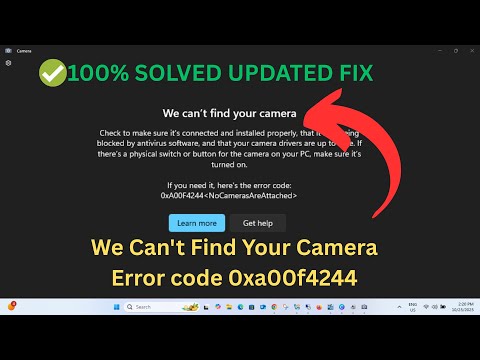✅We Can't Find Your Camera Error code 0xa00f4244 In Windows 11 ||Webcam Is Not Working In Windows 11