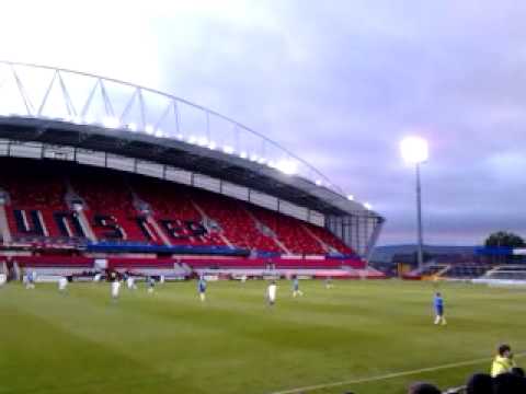 Limerick FC fans chant "Sean South from Garryowen" during EA Sports cup win over Waterford United