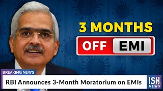 RBI Announces 3-Month Moratorium on EMIs