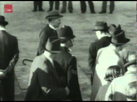 Neville Chamberlain meets German Chancellor Adolf Hitler